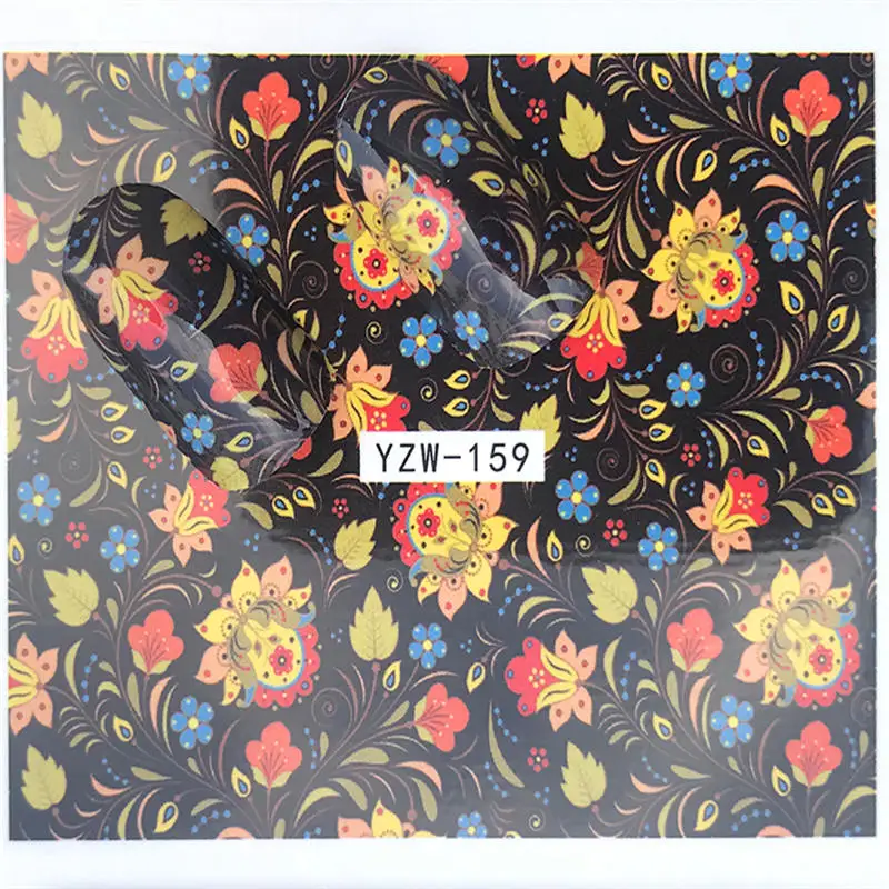 YZW-159 1 шт. модные Harajuku ретро животные кошка Флора Цветок переводные наклейки для ногтей Наклейка слайдер маникюрные инструменты советы - Цвет: YZW-159