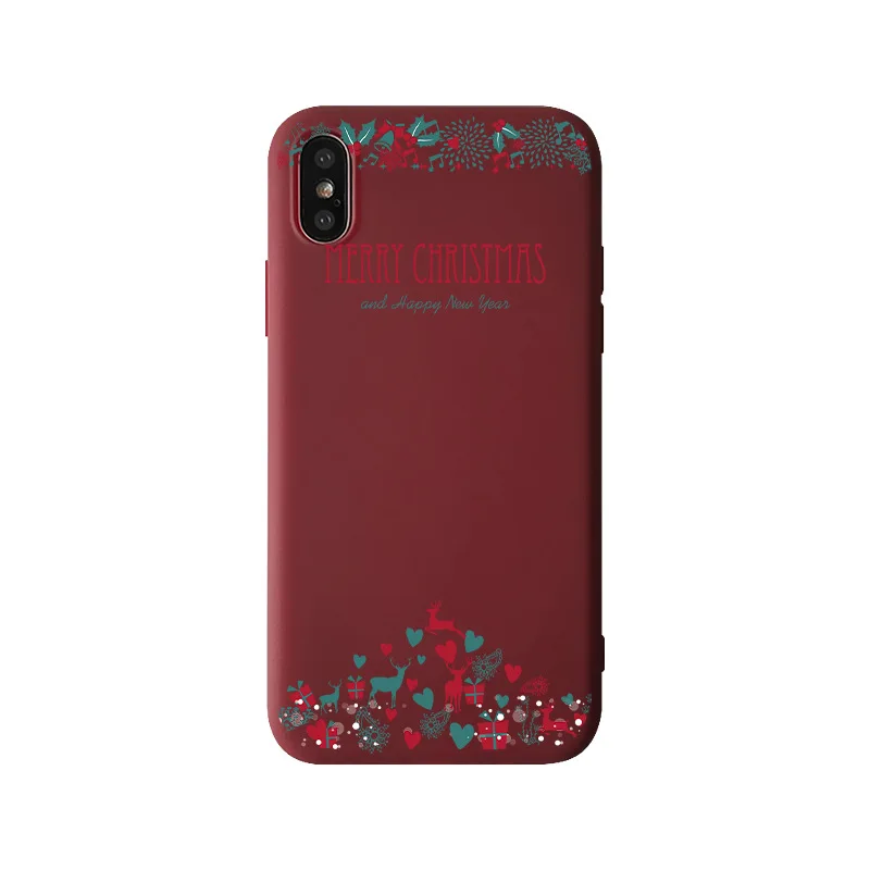 С Рождеством Христовым чехол для телефона s iPhone X XR XS MAX 8 7 Plus матовая Soft Shell