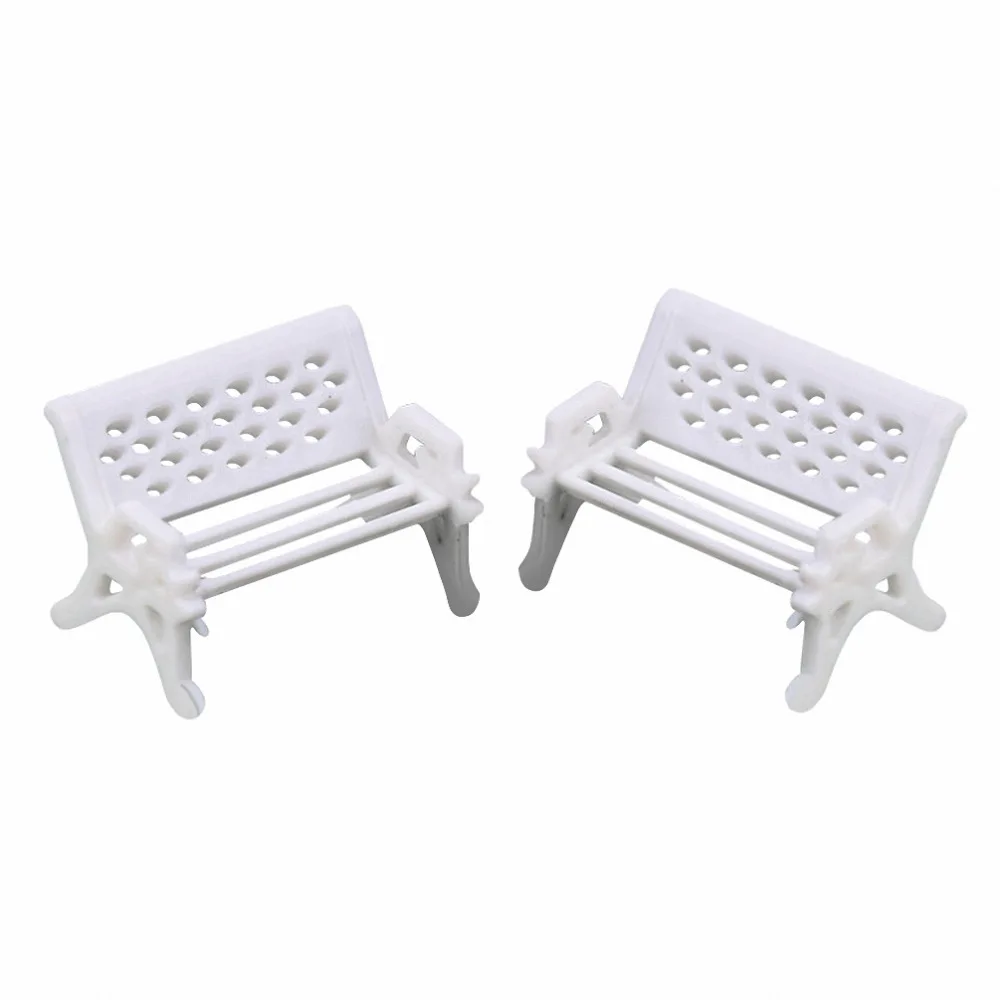 2019 2 шт. белые скамейки для парка современные миниатюрные искусственные игрушки