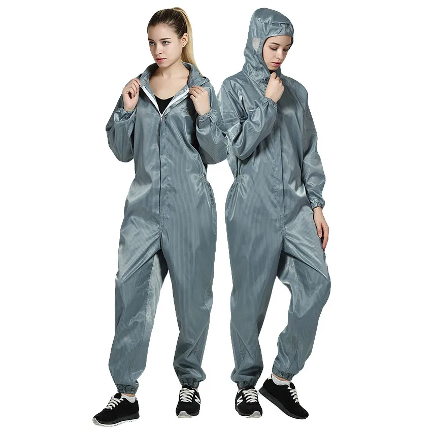 

Men women Anti-static Clothing Hooded Dust-proof Coveralls Cleanroom Garments Factory Clean Food Paint Work Protective Clothing