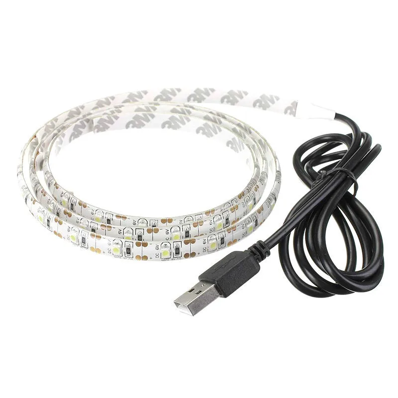 RGB SMD 3528 DC5V USB Светодиодная лента 50 см 1 м 2 3 4 5 клейкая Гибкая световая лампа ТВ