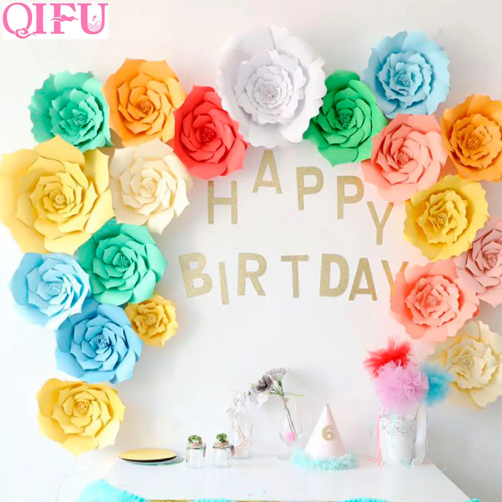 QIFU Diy Искусственные цветы для свадьбы бумажные на стене украшения дома настенный