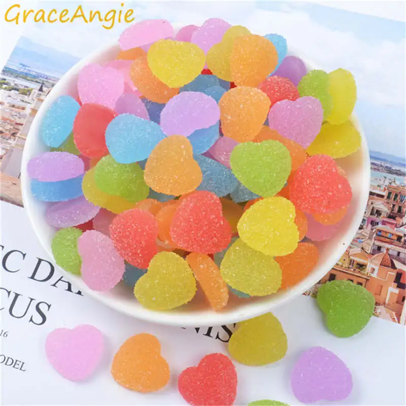 

GraceAngie 20 шт микс сердце мягкие сладости шармы Конфеты Смолы Бусины Ювелирные изделия ремесла DIY принадлежности Скрапбукинг Украшение на хол...
