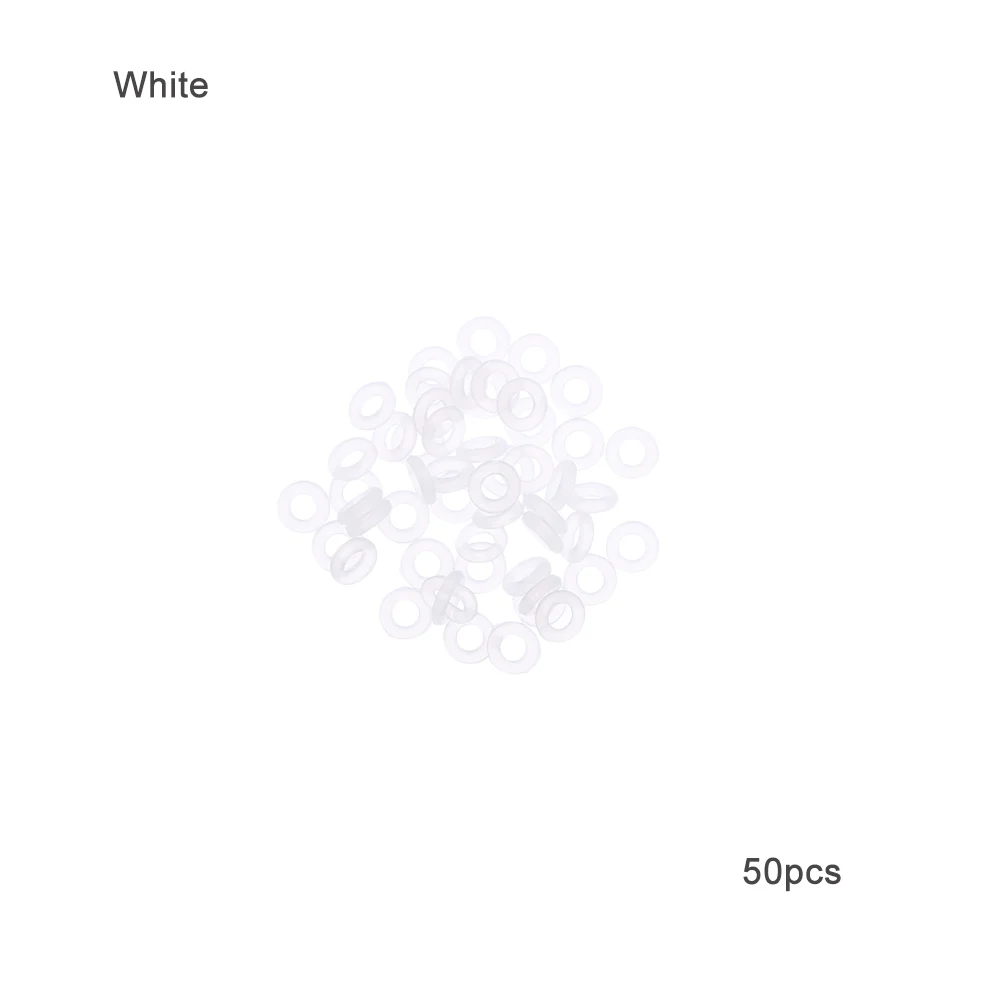 50pcs - white 50/100 шт/комплект, охотничьи резиновые уплотнительные кольца, уплотнительная прокладка, шайба, втулки, стебли/полеты, дартс, наконечники стрелы, аксессуары для замены - Цвет: 50pcs - white