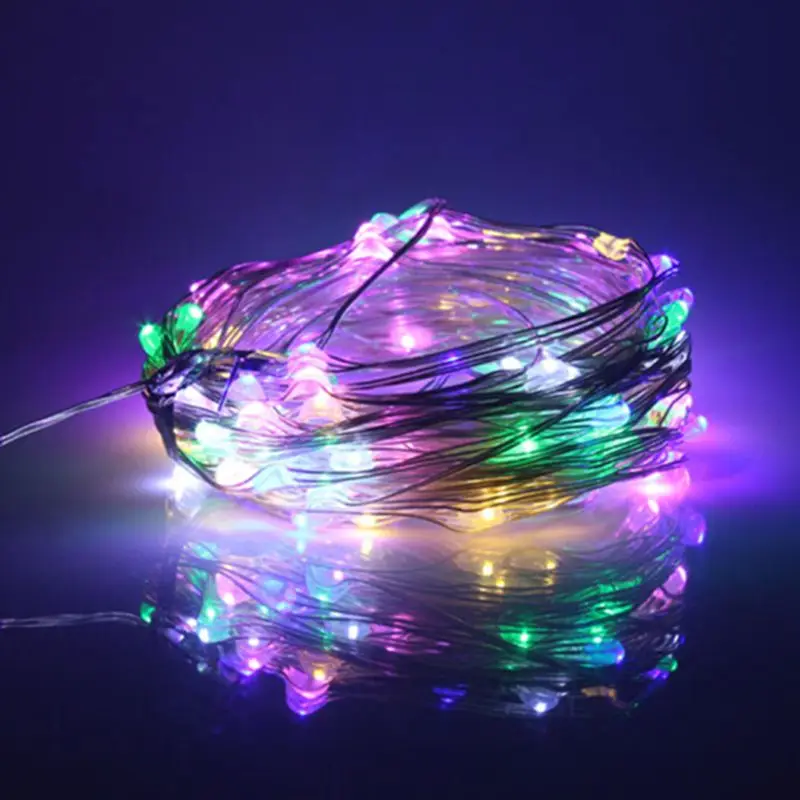 12 В постоянного тока медная проволока светодиодная гирлянда 10m100leds
