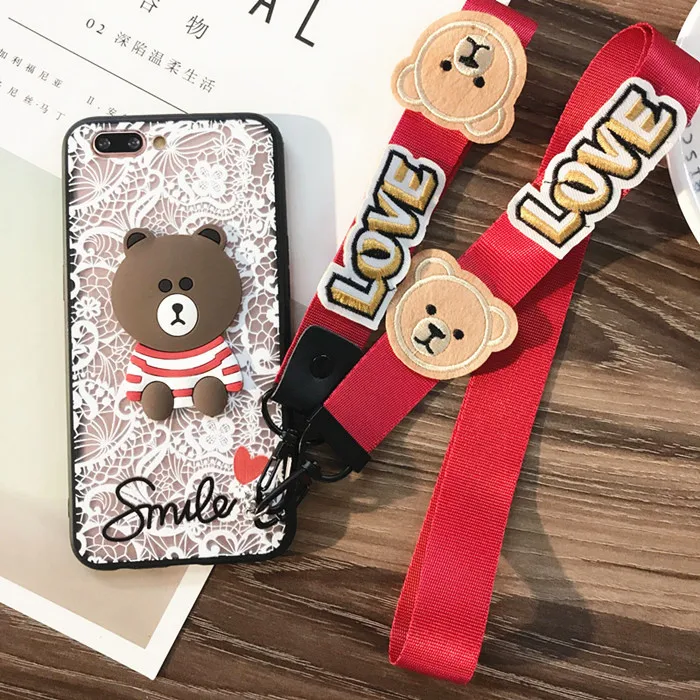 Mtmaiten Роскошный телефон чехол для Iphone 6 г S Plus Oppo F3 F1S F5 случаях милый медведь panda