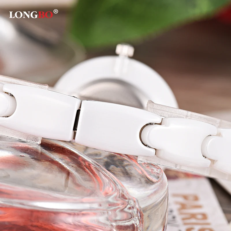Женские часы от бренда LONGBO, роскошные модные повседневные женские наручные часы с керамическим ремешком, водонепроницаемые часы Relogio Feminino Reloj Mujer