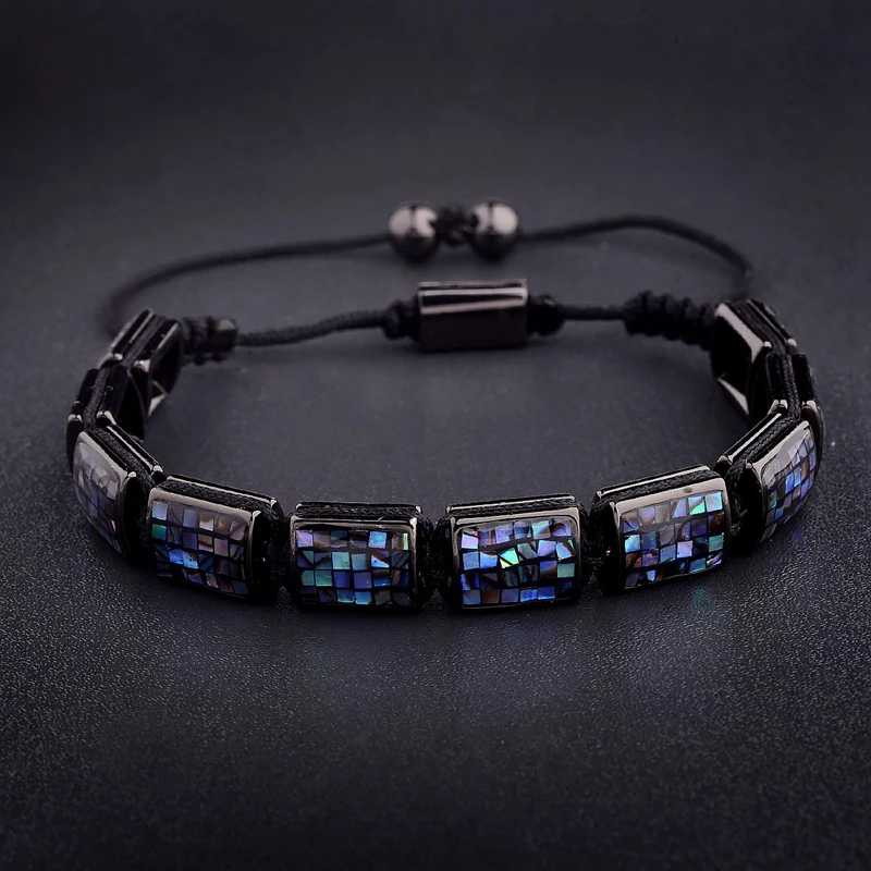 Женский браслет Amader квадратный из абалона с шариками 10 мм AB1241|bracelets for|beads bracelets for