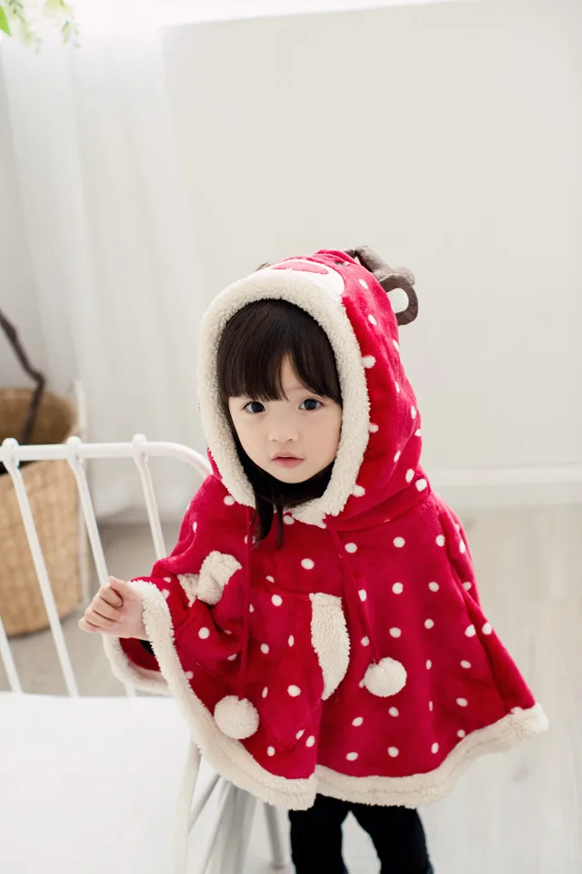 

Children's Cape Shaw Flannel Cloak for Boys Girls Tops Outerwear 2-6 Years