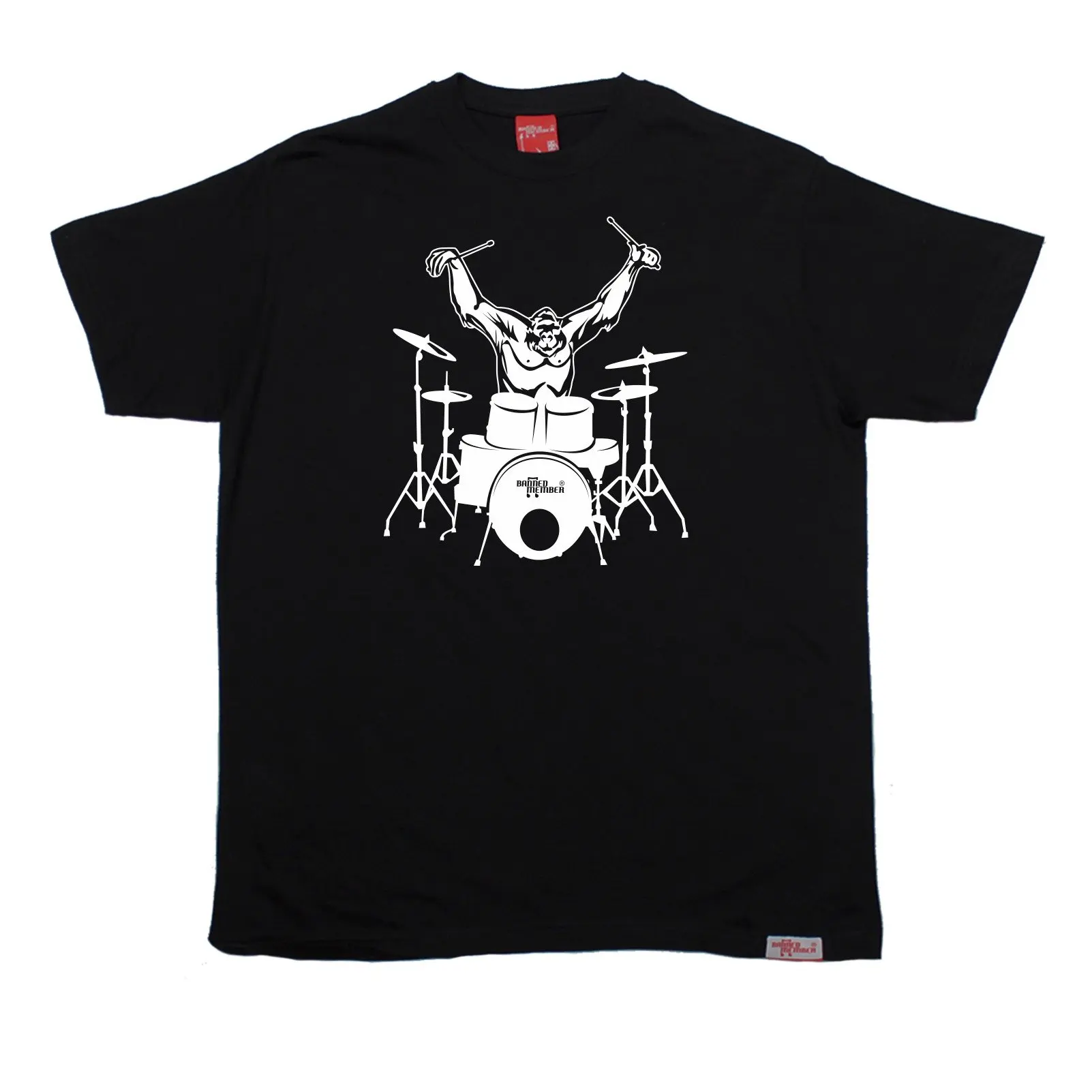 Мужская футболка Gorilla Drummer модная в подарок на день рождения брендовая одежда