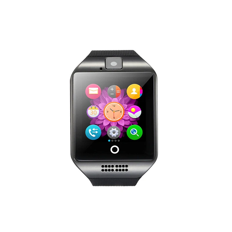 Smartwatch Black Q18 Bluetooth Смарт часы Smartwatch вызов Relogio 2G GSM SIM TF карта камера для iOS Android телефон шагомер facebook PK DZ09 Y1 - Цвет: Smartwatch Black