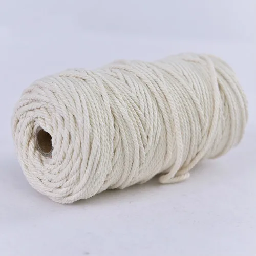 beige 3 мм, хлопок, веревка, ручная работа, настенный Подвесной Канат, аксессуары для украшения дома, искусство и ремесла, пекарь, шпагат, шнур макраме - Цвет: beige
