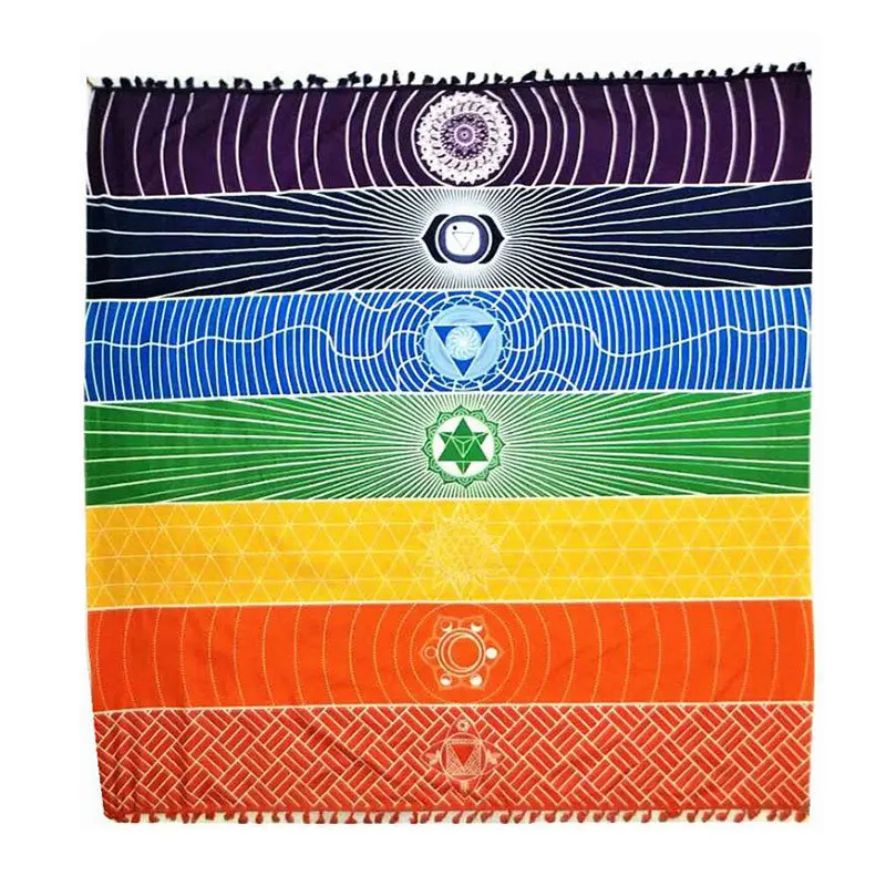 Квадратное пляжное полотенце с кисточками из микрофибры большим реактивным