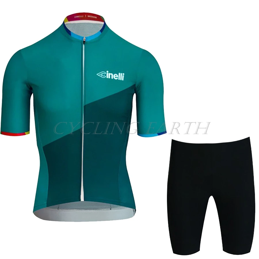 short set CINELLI Cycling Clothes Set Short sleeve Jersey and bib shorts Kit Summer Men bike clothing MTB Ropa Ciclismo clothing#8 - Цвет: short set