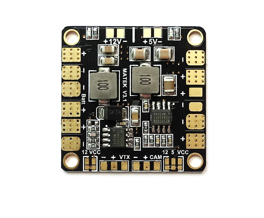 Плата распределения питания Matek Mini / Micro Power Hub PDB с BEC 5 В и 12 для FPV QAV250|Детали