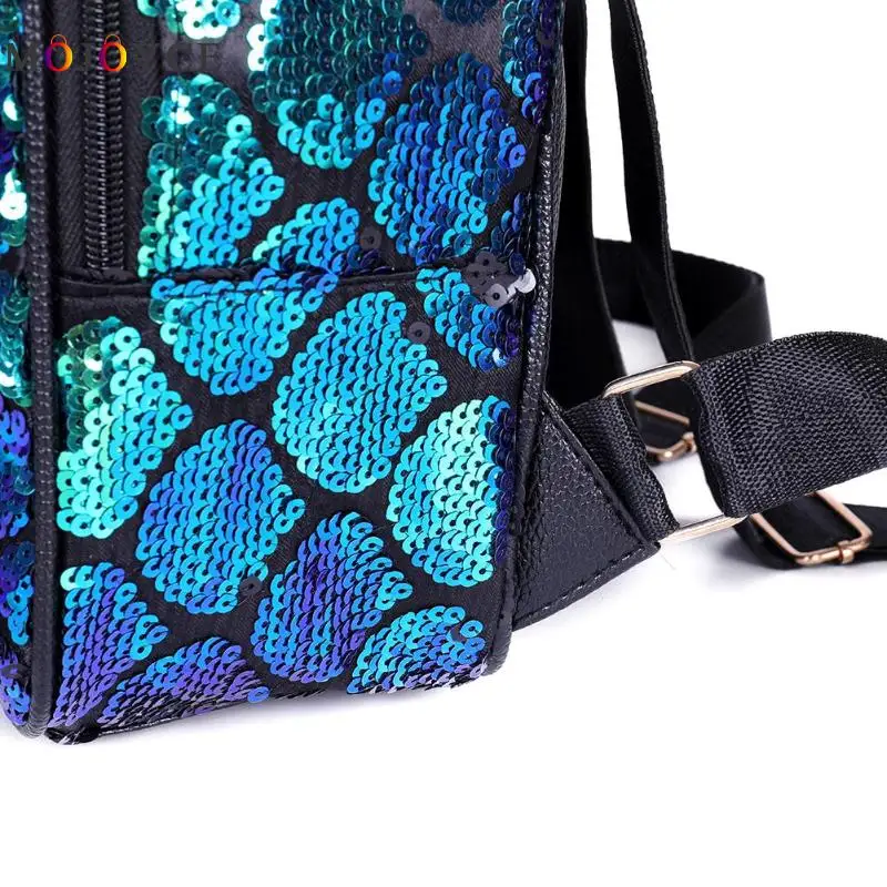 Sequins PU Leather MIni Backpack Women Fashion Glitter Knapsack PU Leather Backpack sac a dos