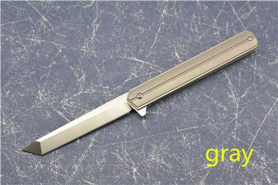 gray XS Quartermaster складной нож D2 стальное лезвие титановый сплав Ручка Открытый Отдых Охота Карманный Фруктовый Нож EDC инструменты - Цвет: gray