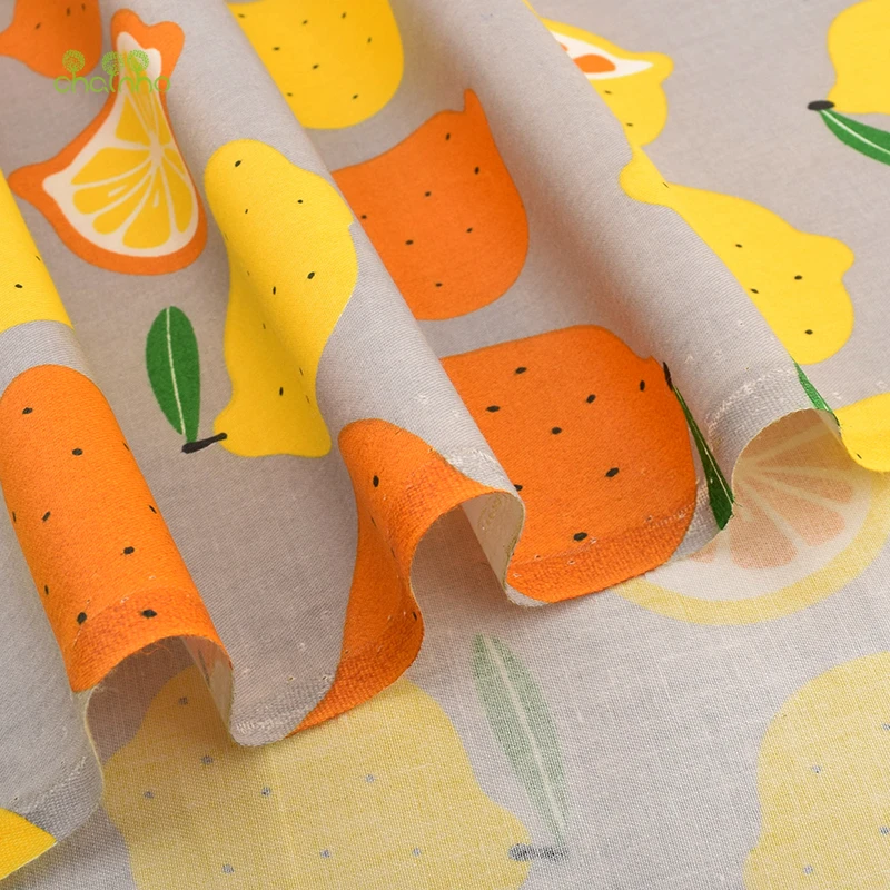 Chainho саржевая хлопчатобумажная ткань с принтом лимонов и фруктов сделай сам