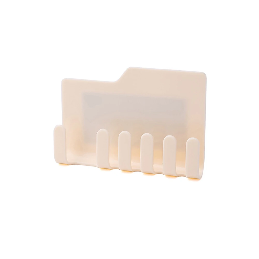 Beige 3pc 4x5x9.5cm 1 шт. многофункциональная клейкая бритва настенная подставка для зубных щеток монтируемая стойка крючки зубная паста вешалка для туалета кухня - Цвет: Beige 3pc 4x5x9.5cm