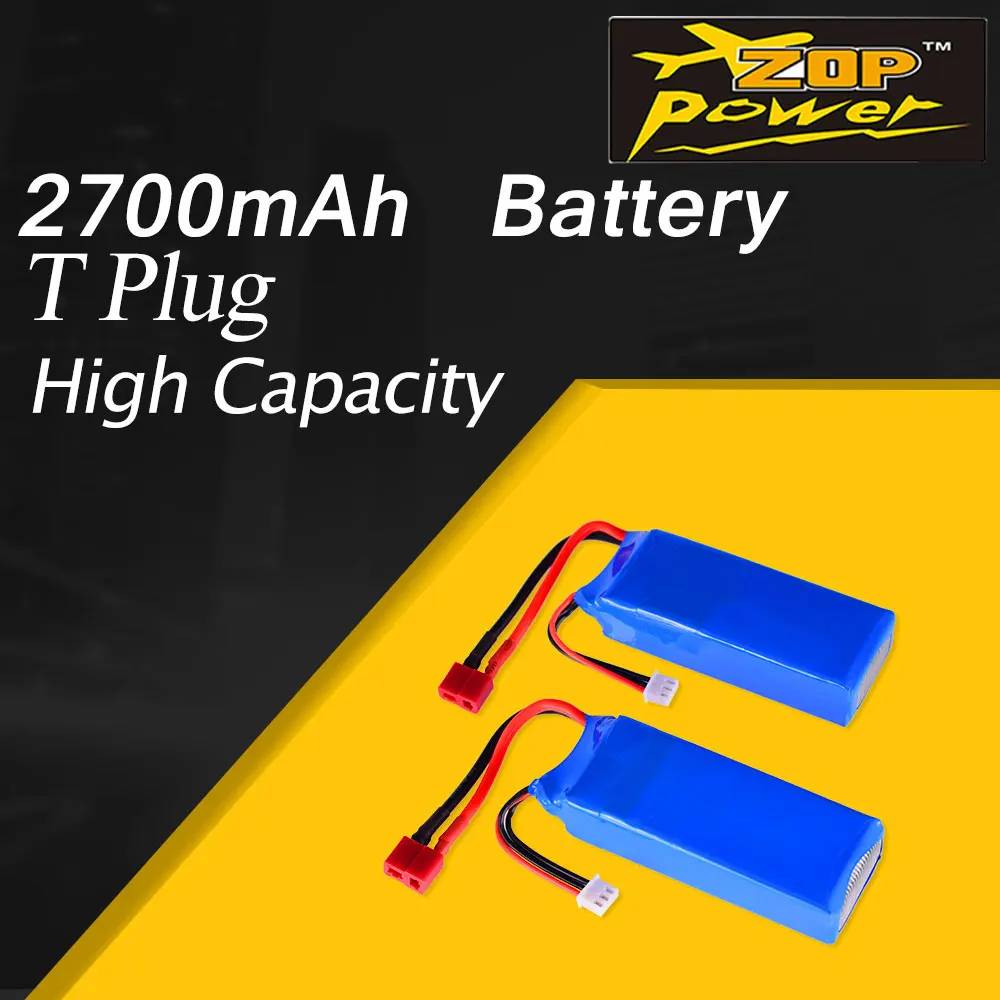 Фото 2 шт. литий полимерная батарея ZOP Power 2700 мАч 7 4 В 20C 2S T образный разъем сменная для 2 шт. литий полимерная батарея ZOP Power 2700 мАч 7 4 В 20C 2S T образный разъем сменная для
