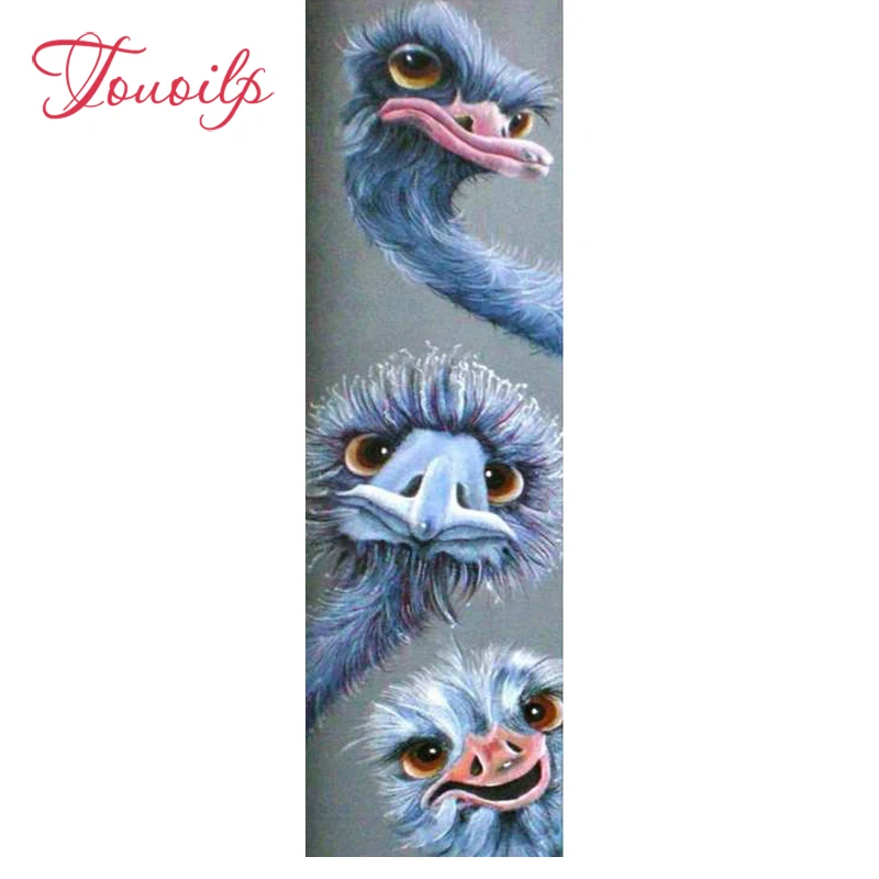 Прямая поставка полноразмерная/круглая Алмазная 5D Вышивка Три страуса 3D вышивка