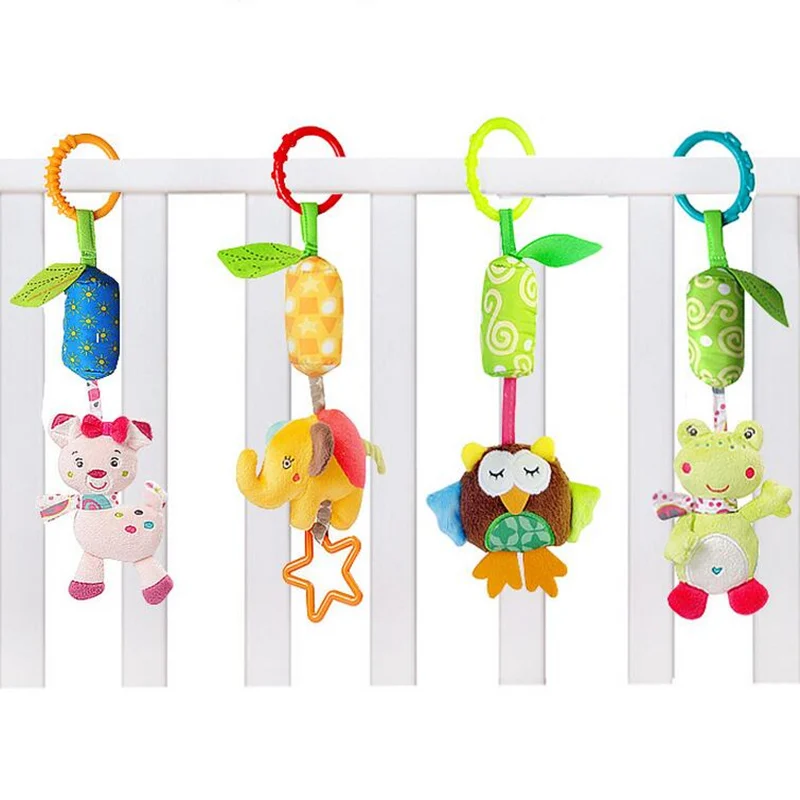 

Infant Baby Cotton Rattle hand Bell Toy Animals Plush Development Gifts Toys Mobile Baby Bed Chimes Rattles Bell 40% off