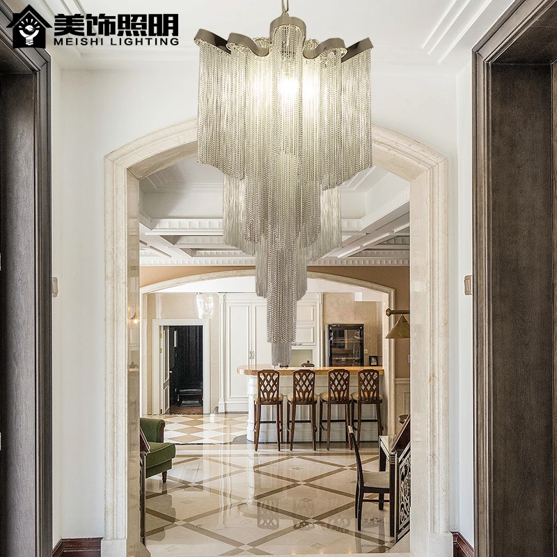 Современная подвесная цепочка подвесное освещение для художественной комнаты