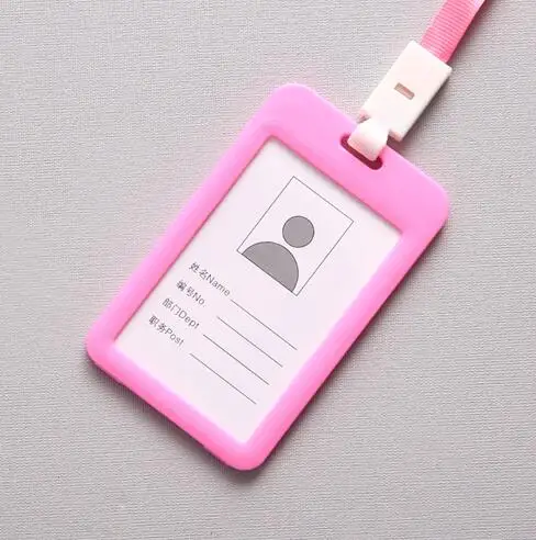 Розовый ETya ID Name, держатели для кредитных карт для женщин и мужчин, банковские карты, автобусные ID держатели, яркие цвета, идентификационный значок, шейный ремень, сумка - Цвет: Розовый
