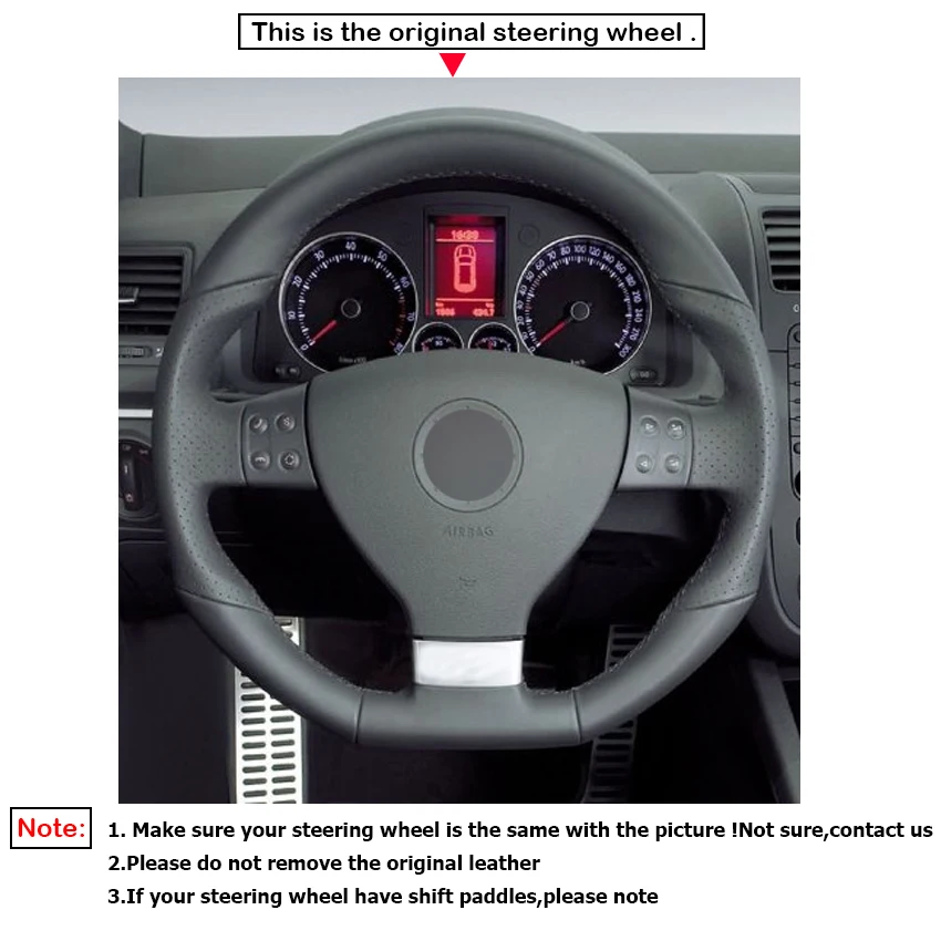 LQTENLEO черная искусственная кожа DIY крышка рулевого колеса автомобиля для Volkswagen Golf