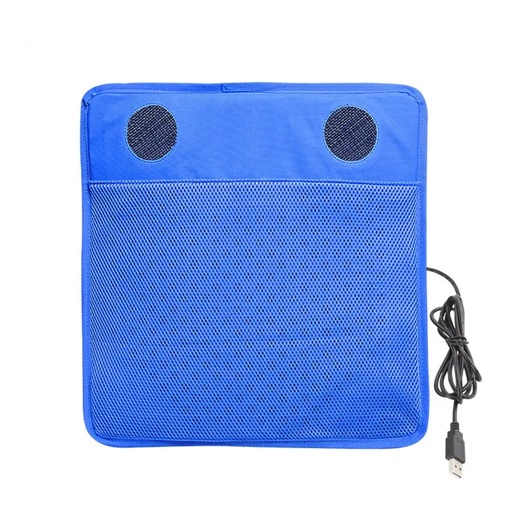 blue 1 шт. летняя автомобильная USB электрическая воздушная охлаждающая 3D вентиляторная Накладка для офисного стула чехол для сиденья дышащий коврик гигиеническая приятная для кожи подушка - Название цвета: blue