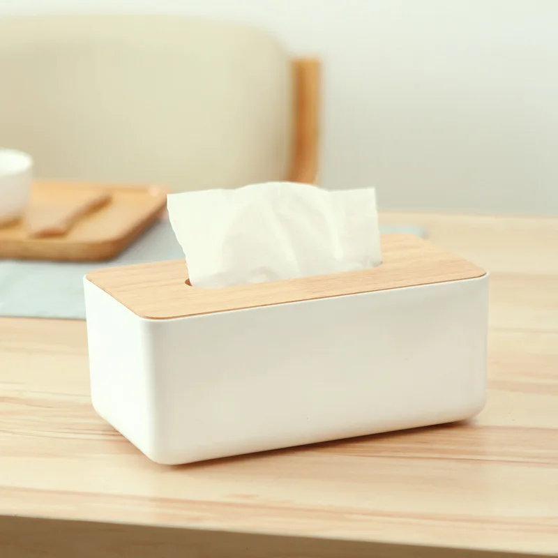 Modern Minimalist Tissue Box with Wooden Cover Home Office Decoration Case Japanese Style Paper Rack Napkin Holder | Дом и сад