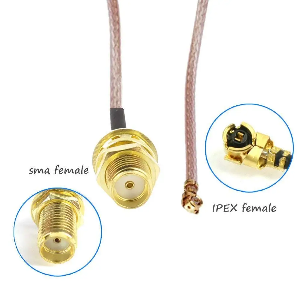 U.FL IPEX/IPX to SMA pigtail connector antenna RF-SMA female WIFI GSM GPS RG178 cable for SIM7600CE/SIM7600E-H/SIM5360E/SIM7100A |