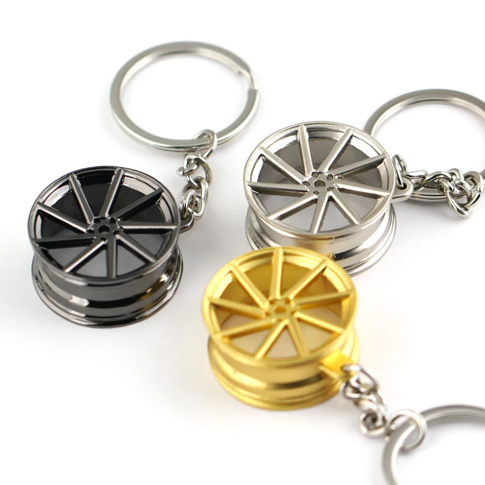 

10pcs/lot wheel hub keychain key ring wheel rim key chain key holder high quality car portachiavi chaveiro llaveros hombre