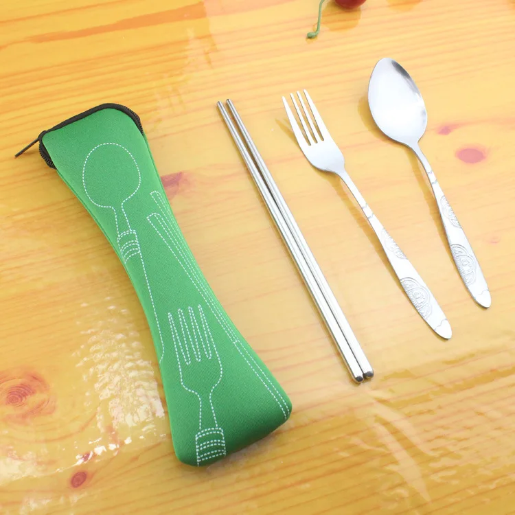 Портативная походная вилка для пикника 1 набор ложка палочки еды посуда с сумкой
