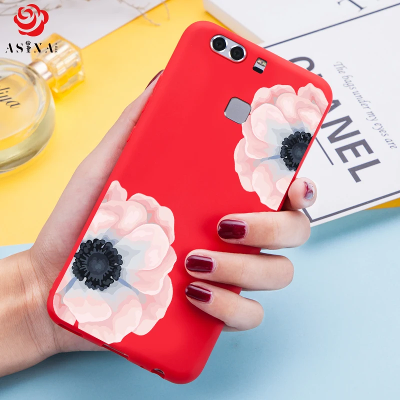 ASINA силиконовый чехол с красивыми цветами для Huawei P9 оригинальным 3D рельефом Plus