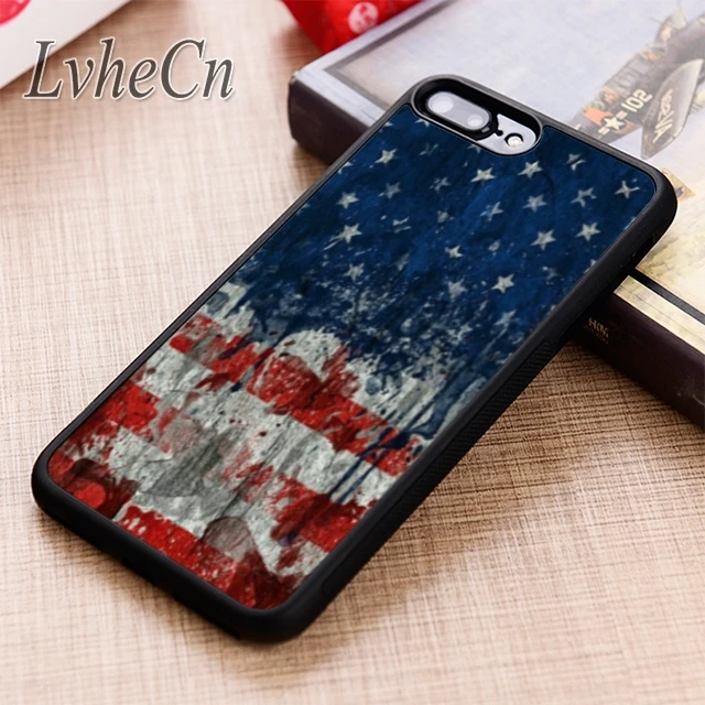 LvheCn США американский флаг чехол для телефона iPhone 5 6 6s 7 8 plus X XR XS max 11 12 Pro Samsung Galaxy S7