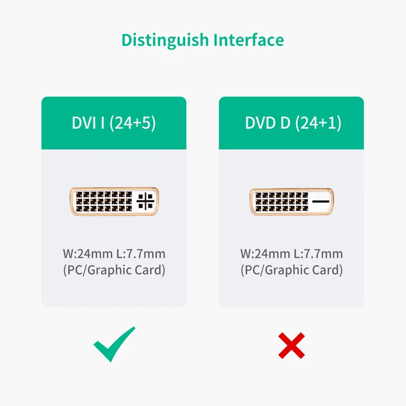 Ugreen HDMI совместим с DVI 24 + 5 адаптером Male I Женский конвертер адаптер Поддержка 1080P