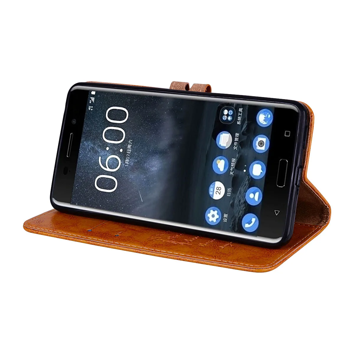 Кожаный чехол для Fundas Nokia 6 Nokia6, Мягкая силиконовая задняя крышка для Nokia 6 TA-1021, защитный флип-Кошелек, Чехол-книжка