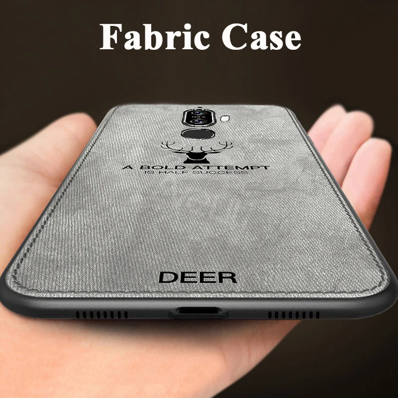 MAKAVO Case For Xiaomi Pocophone F1 Retro Fabric Cloth Texture Soft Cover Redmi 5 Plus Mi 6 8 Max 3 |