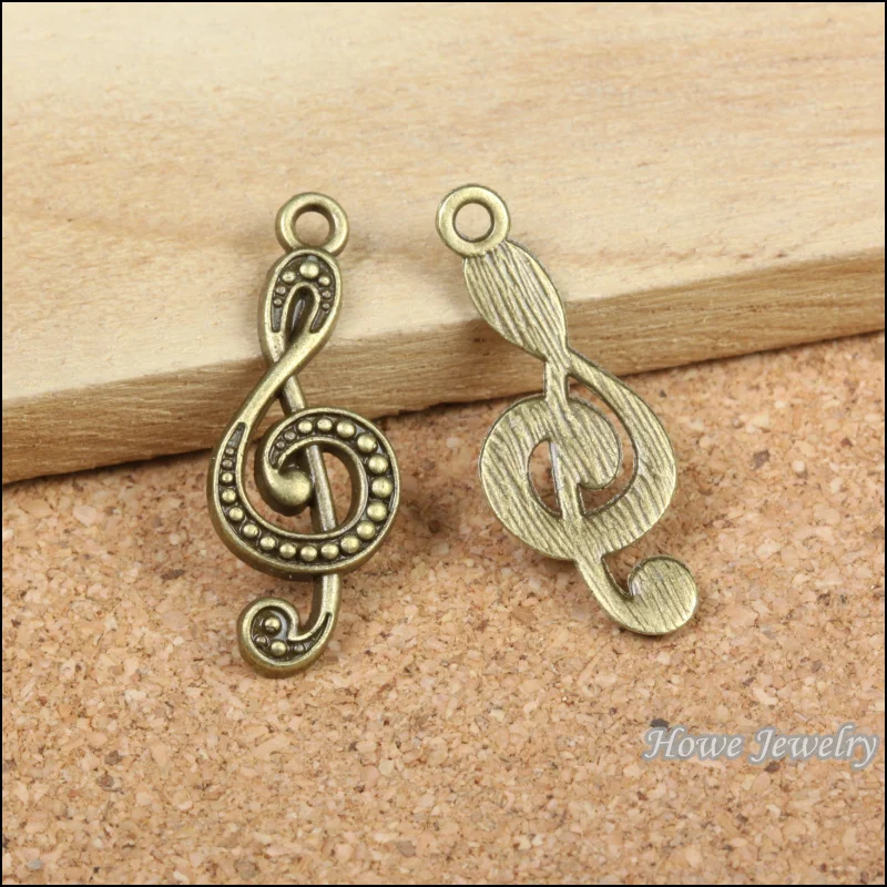 Оптовая продажа 75 шт. винтажные Подвески в виде Note подвеска античная бронза