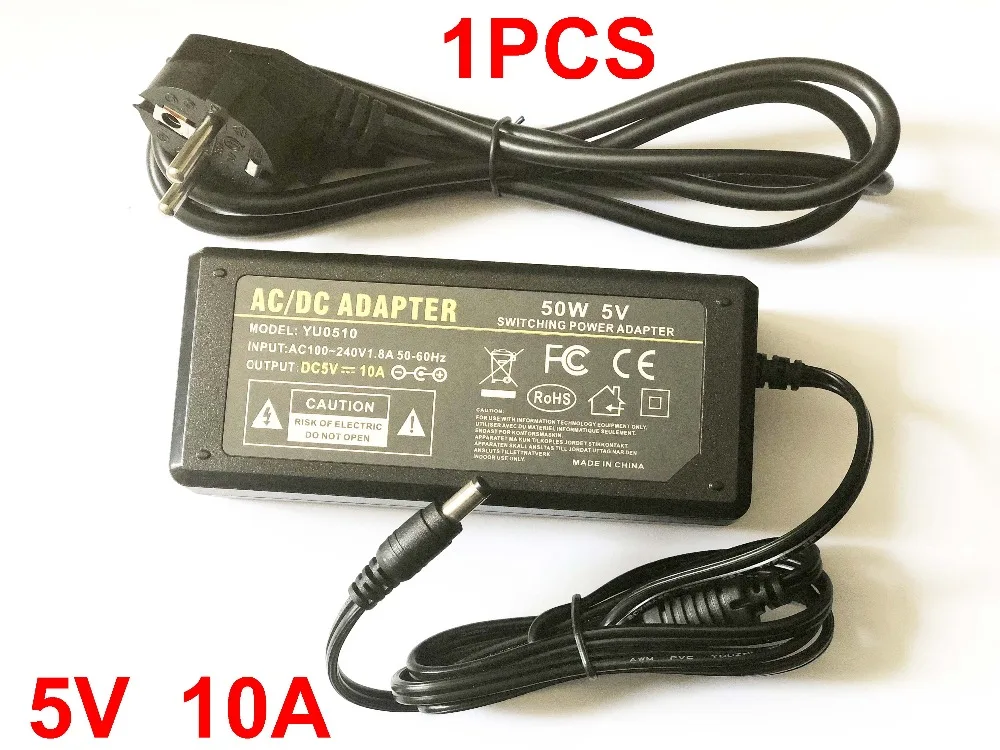 Высокая qualitydc 5 V 10A светодиодный Питание для WS2812B WS2811 LPD8806 WS2801 Светодиодные ленты света, Великобритания, США, ЕС, штепсельная вилка австралийского стандарта