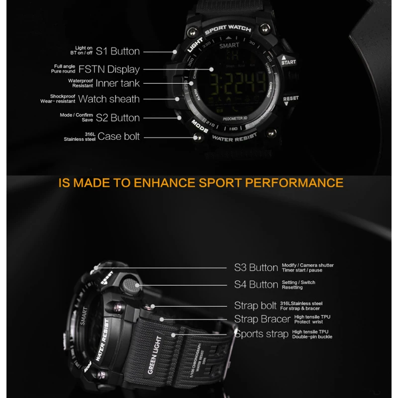 Новые брендовые мужские спортивные часы MNWT 5ATM водонепроницаемые для активного