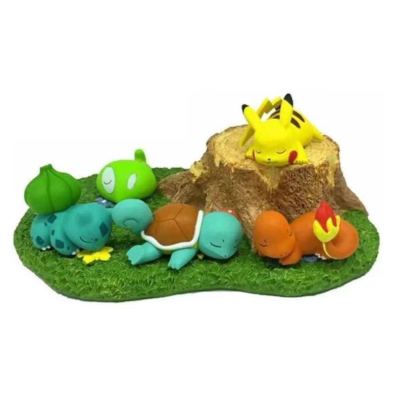 5 шт./компл. Новый спящий Пикачу бубазавр мягкий шармандер мини-фигурки из ПВХ