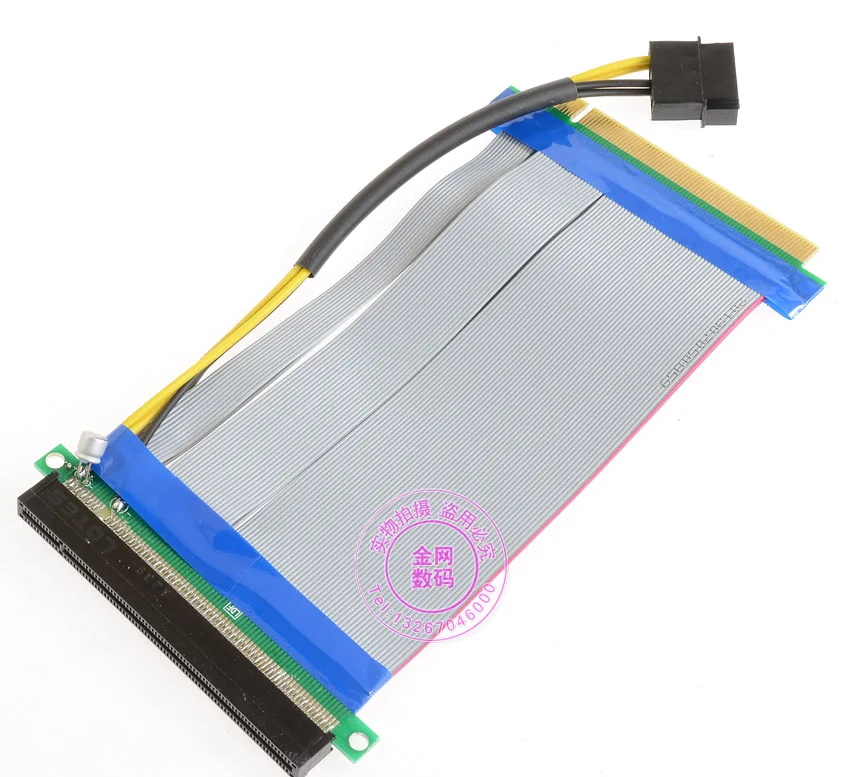 Карта расширения Riser PCI E x16 pcie pci Express 16X до 16x с адаптером питания Molex IDE и ленточным