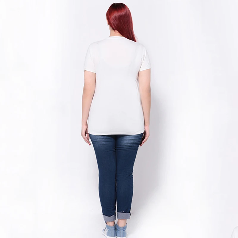 2018 футболка плюс Размеры Женская одежда с круглым вырезом 6XL 5XL Для женщин Топы