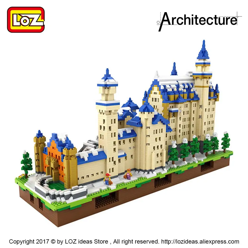 LOZ Алмазные архитектурные блоки игрушки Schloss Замок Нойшванштайн Модель Новый