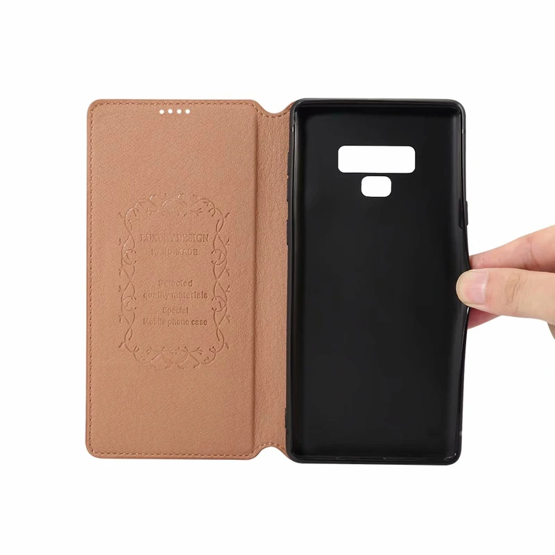 Деловой чехол для Samsung Galaxy Note 9 чехол-кошелек из мягкого ТПУ Винтажный сумка