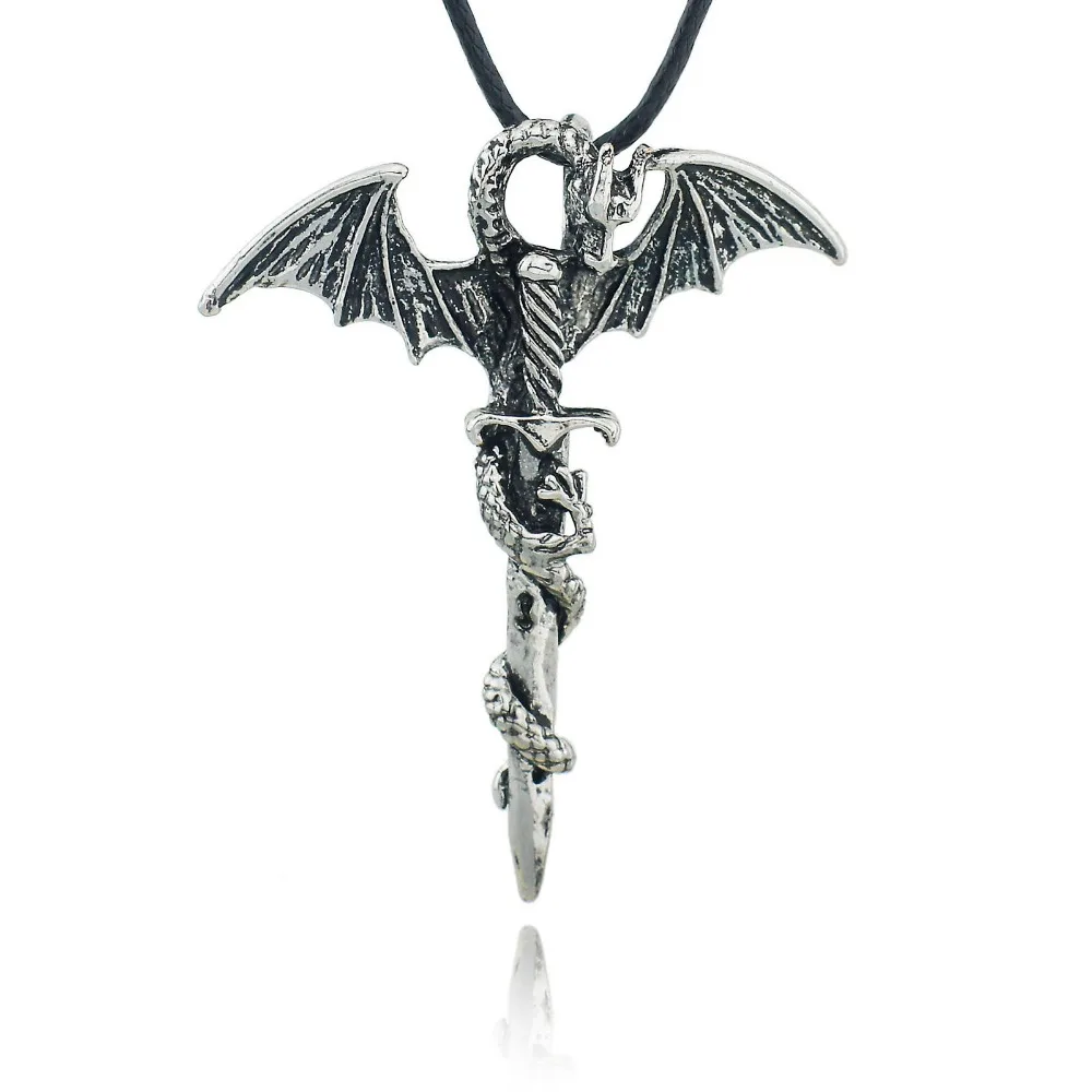Dormon панк мужское ожерелье с подвеской в виде летающего дракона титановая цепь из