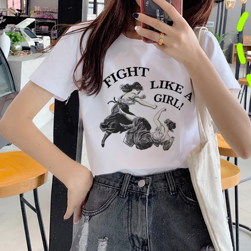 Feminist Harajuku Ullzang Футболка женская Feminism Girl power Graphic футболка GRL PWR Эстетическая футболка 90s Модные женские футболки - Цвет: 6188