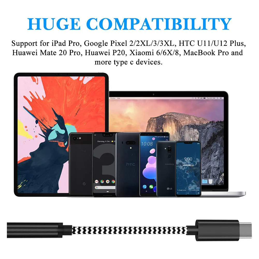 ACCGUYS usb type C до 3,5 мм Цифровой аудио адаптер 24 бита разъем для наушников конвертер для Google Pixel 2 3 XL эфирные PH-1 iPad Pro